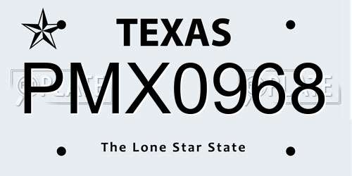 PMX0968 Texas License Plate