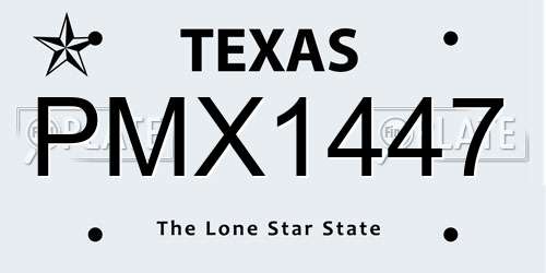 PMX1447 Texas License Plate