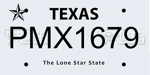 PMX1679 Texas License Plate