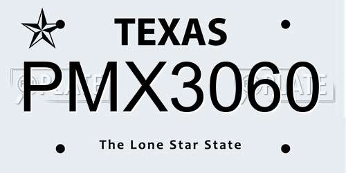 PMX3060 Texas License Plate