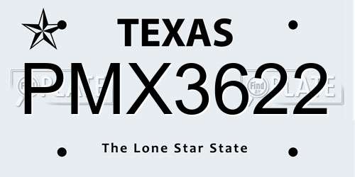 PMX3622 Texas License Plate