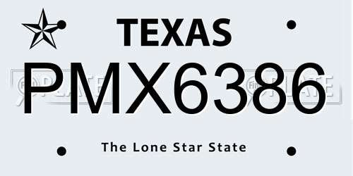 PMX6386 Texas License Plate
