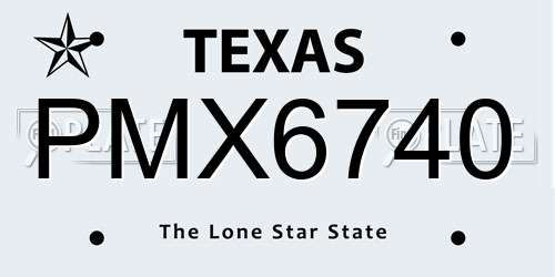 PMX6740 Texas License Plate