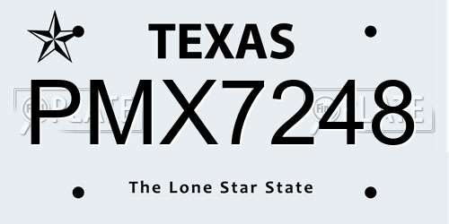 PMX7248 Texas License Plate