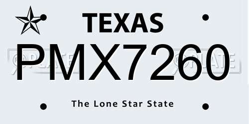 PMX7260 Texas License Plate