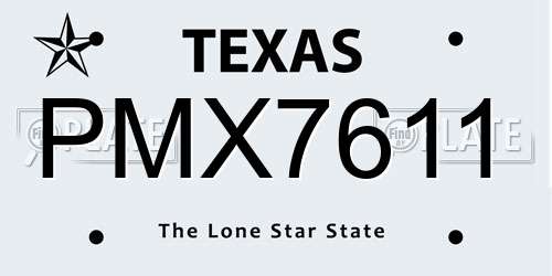 PMX7611 Texas License Plate