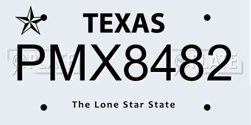 PMX8482 Texas License Plate
