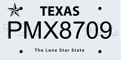 PMX8709 Texas License Plate
