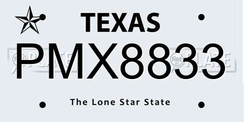 PMX8833 Texas License Plate