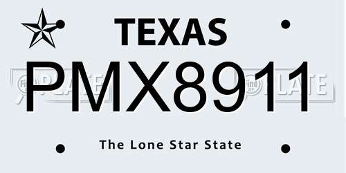PMX8911 Texas License Plate