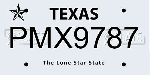 PMX9787 Texas License Plate