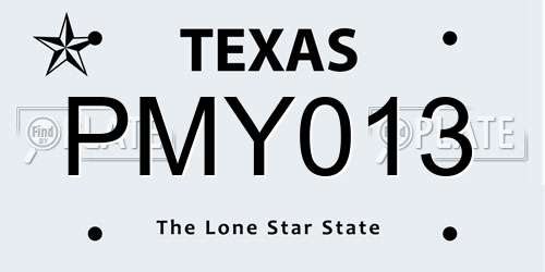 PMY013 Texas License Plate