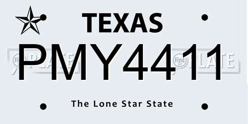 PMY4411 Texas License Plate