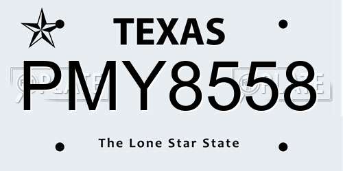 PMY8558 Texas License Plate