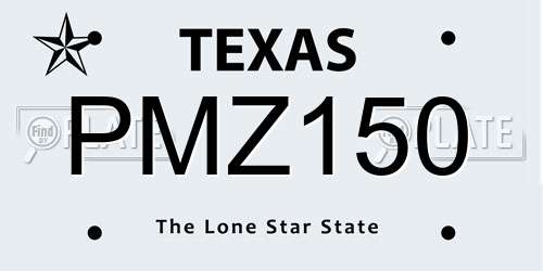 PMZ150 Texas License Plate