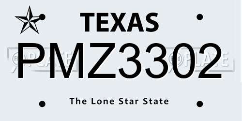 PMZ3302 Texas License Plate