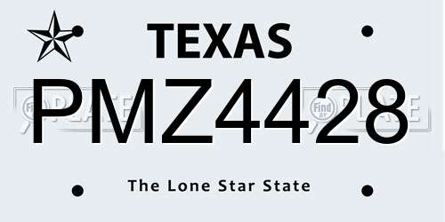 PMZ4428 Texas License Plate