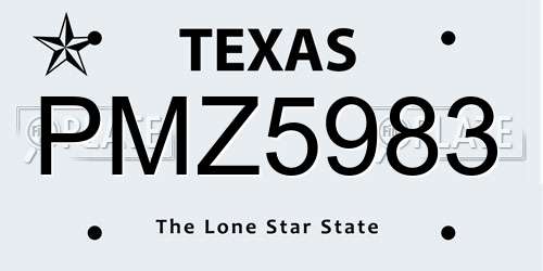 PMZ5983 Texas License Plate