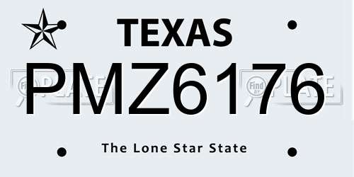 PMZ6176 Texas License Plate