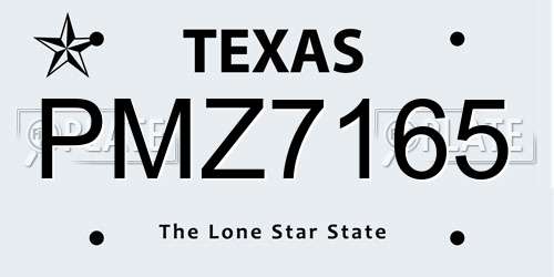 PMZ7165 Texas License Plate