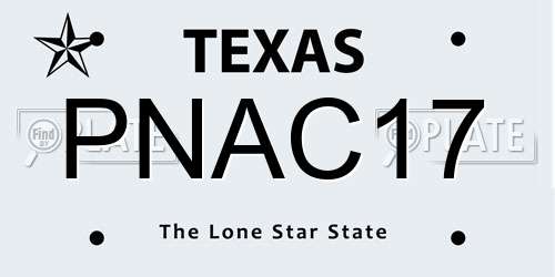 PNAC17 Texas License Plate
