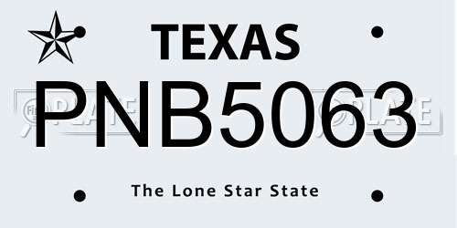 PNB5063 Texas License Plate