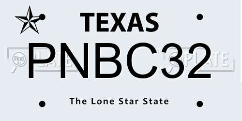 PNBC32 Texas License Plate