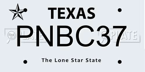 PNBC37 Texas License Plate