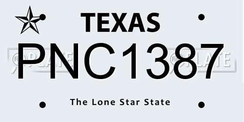 PNC1387 Texas License Plate