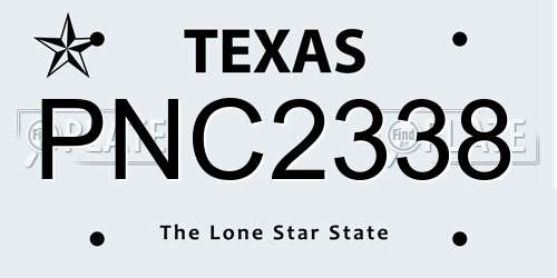 PNC2338 Texas License Plate