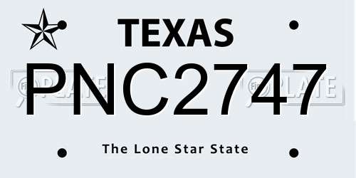 PNC2747 Texas License Plate