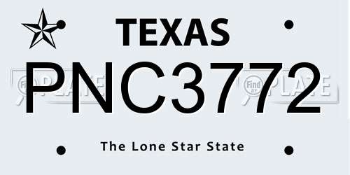PNC3772 Texas License Plate