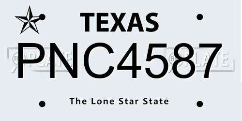 PNC4587 Texas License Plate
