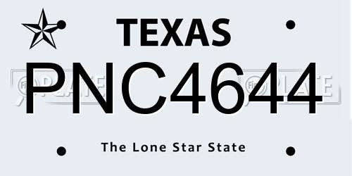 PNC4644 Texas License Plate