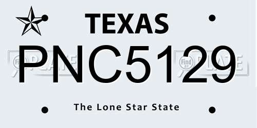 PNC5129 Texas License Plate