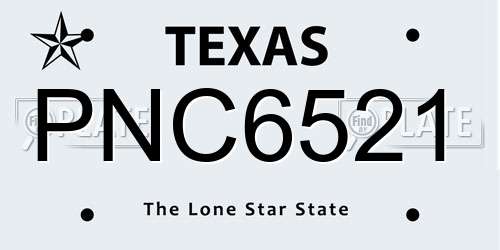 PNC6521 Texas License Plate