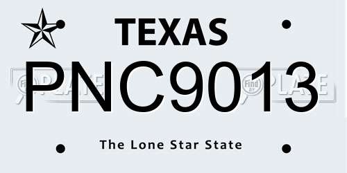 PNC9013 Texas License Plate