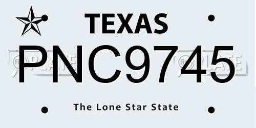 PNC9745 Texas License Plate