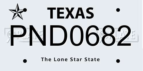 PND0682 Texas License Plate