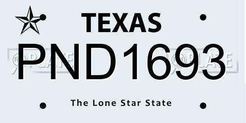 PND1693 Texas License Plate