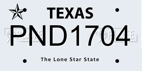 PND1704 Texas License Plate