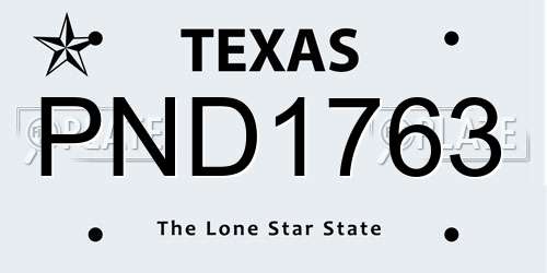 PND1763 Texas License Plate