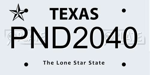 PND2040 Texas License Plate