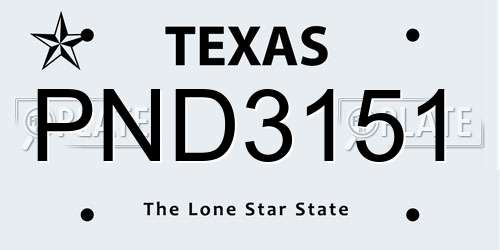 PND3151 Texas License Plate