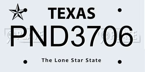 PND3706 Texas License Plate