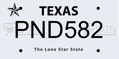 PND582 Texas License Plate