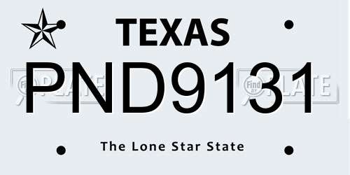PND9131 Texas License Plate