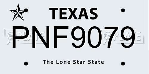 PNF9079 Texas License Plate