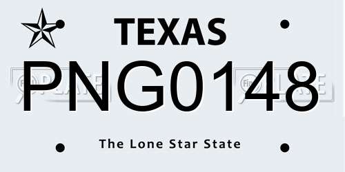 PNG0148 Texas License Plate