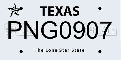 PNG0907 Texas License Plate